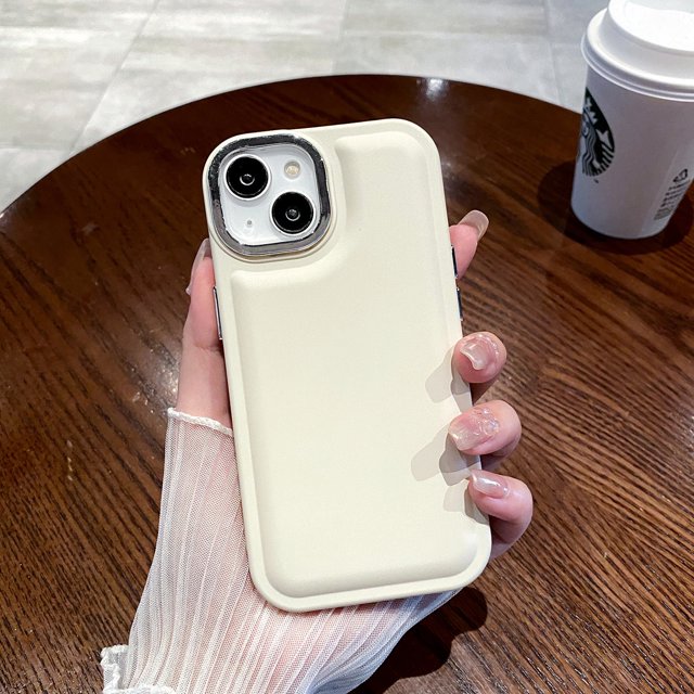 Luxury Plating Design Solid Color Phone Case For iPhone 15 14 13 12 11 Pro Max New Girl Simple All-inclusive Soft Silicone Cover