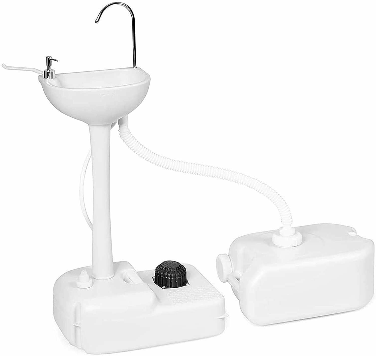 kleankin Toilette Portable WC Camping Double Réservoir 10 + 20 L Amovible  HDPE 