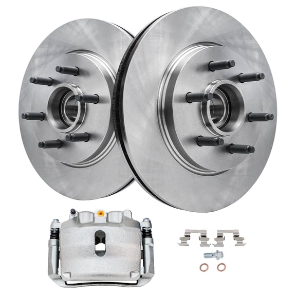 Detroit Axle - RWD Front Brake Kit for 2004-2005 Ford F-150, Disc Brake Rotors Left Brake Caliper: 6 Lug Models with 12.99" Front Rotor