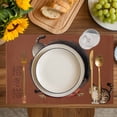 thumbnail image 4 of Brown Red Cute Cat Placemats Set of 8, Modern Art Placemats for Dining Table, Place Mats for Kitchen Tabletop, Waterproof Wipeable Dining Table Mats Set, 4 of 9