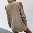thumbnail image 4 of Vedolay Women's 2023 Tops Womens 2023 Long Lantern Sleeve Halter Neck Cutout Knit Pullover Sweater,Khaki M, 4 of 5
