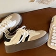 thumbnail image 3 of Zapatos de entrenamiento alemanes, zapatos de suela gruesa con aumento de altura, zapatos de tabla bajos para mujer, zapatos casuales blancos deportivos para todo tipo de ocasiones para mujer, 3 of 5