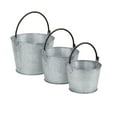 thumbnail image 6 of Contemporary Home Living Set of 3 Gray and Black Tapered Bucket Planter with Center Swinging Handles, 6 of 6