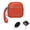 Orange, variant on Square Leather Mini Card Wallet Coin Purse, Portable Small Zipper Change Pouch with Wrist Strap & Key Ring for Women
