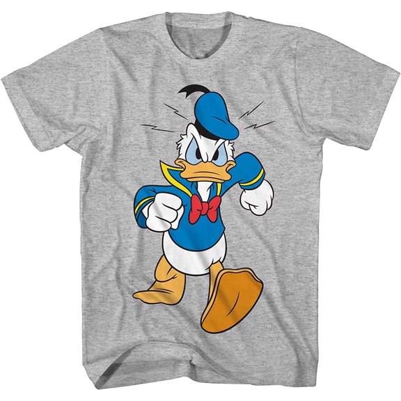 Disney Men's Donald Duck Shirt, Classic Cartoon Graphic Donald Duck T-shirt Heather – L