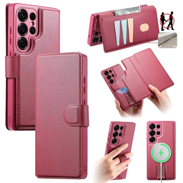 CASENEO MW-07 For Samsung Galaxy S25 Ultra Magnetic Case RFID Blocking Wallet Stand Leather Phone Co