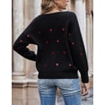 thumbnail image 5 of Sweaters for Women V-Neck Long Sleeve Womens Sweaters Heart Print Winter Sweaters Alsol Lamesa, 5 of 6