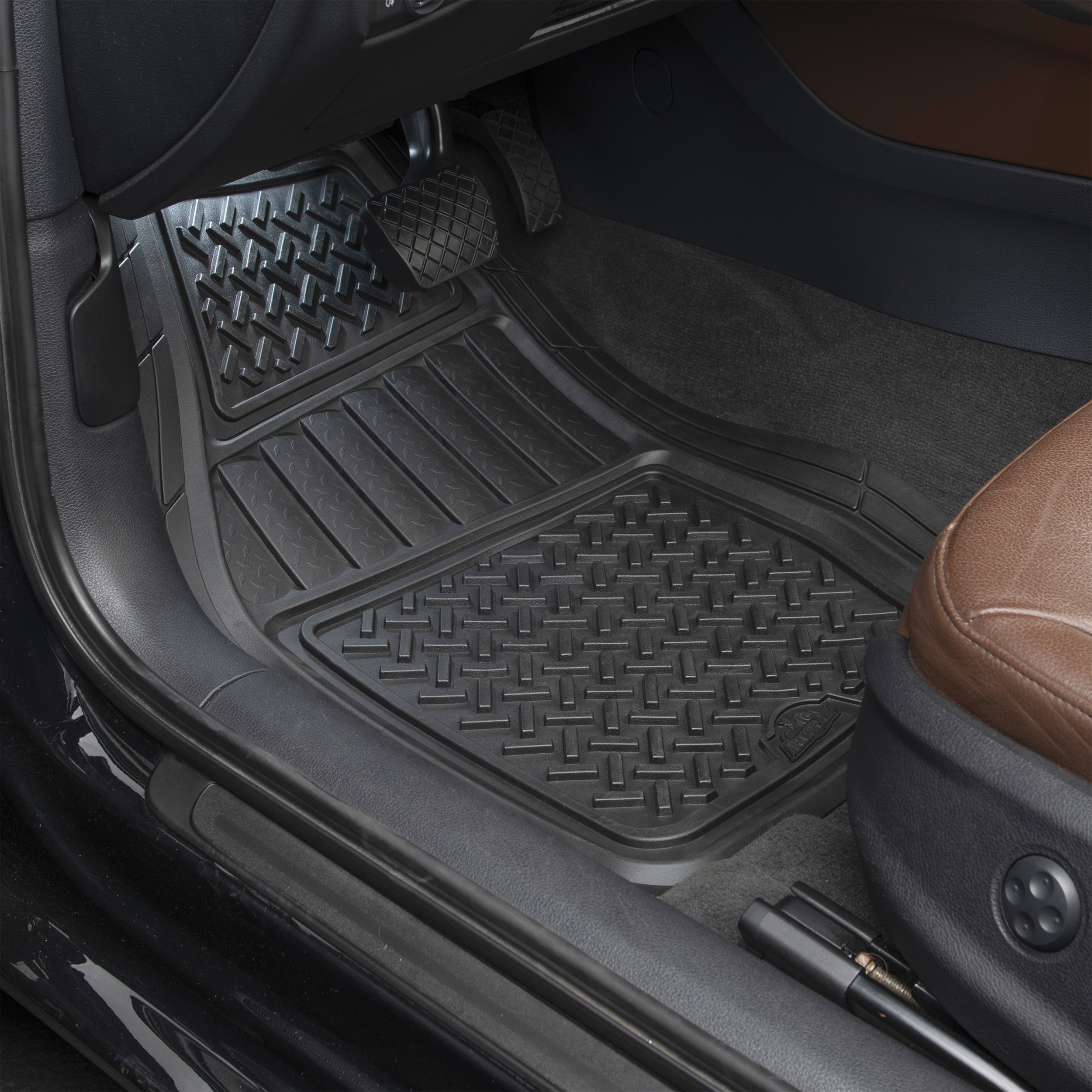 Armor All All-Weather Floor Mats for Trucks, Cars, and SUVs, Black, 2-Piece