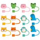 thumbnail image 1 of 12 piezas de puntas de pajita con dibujos de animales, cubrepajitas, adorables cubiertas para pajitas, decoraciones de pajitas., 1 of 7