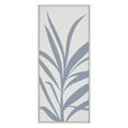 thumbnail image 3 of Kate and Laurel Sylvie Mid Century Retro Jungle Botanical Light Blue Framed Canvas Wall Art by The Creative Bunch Studio, 18x40 White, Minimalist Plant Leaf Art for Wall, 3 of 7