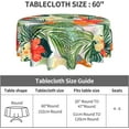 thumbnail image 2 of Hawaiian Palm Tree Round Tablecloth Reusable Wipeable Waterproof Tropical Plants Hibiscus Flowers Diameter 60" Overlays Round Table Cloth for Family Dinners Patio Indoor Outside Events, 2 of 5