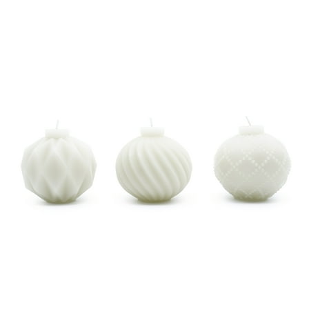 My Texas House Christmas Tree Ornament Candles, 4", Unscented, White, 3 Count