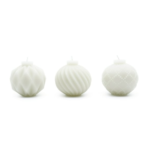 My Texas House Christmas Tree Ornament Candles, 4", Unscented, White, 3 Count