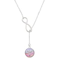 thumbnail image 1 of Delight Jewelry Silvertone Domed Multi Color MD Silver tone Elegant Infinity Lariat Necklace, 1 of 4