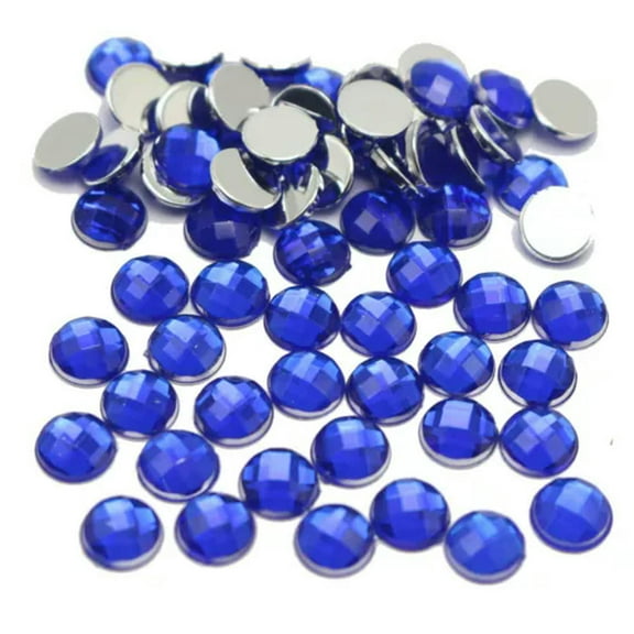 EOEMY 500 Acrylic Flatback Round Rhinestone Gems 6mm Flatbacks No Hole Colour Choice-Royal Blue