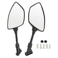 thumbnail image 2 of Handle Bar Mirrors, 2pcs 360° Rotation Motorcycle Rearview Mirror Impact Resistant  For Sport Bike For Scooter Black, 2 of 8