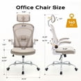 thumbnail image 3 of QinaQin Silla ergonómica para oficina y escritorio, con descansabrazos abatibles, soporte lumbar cómodo y asiento amplio para estudio o trabajo, 3 of 6