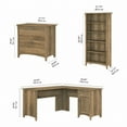 thumbnail image 2 of Salinas L Desk with File Cabinet & Bookcase in Reclaimed Pine - Engineered Wood, 2 of 10