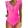thumbnail image 1 of Bathing Suit For Women- Women's Swimsuits Cute Bathing Suit Ruffle V Neck Swimwear, Bikini Femme, 1 of 5