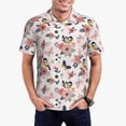 thumbnail image 3 of Balery Rose Flowers Printed Men’s Short Sleeve Polo Shirt, Midweight Men's Shirt,Golf Polo shirts -, 3 of 9