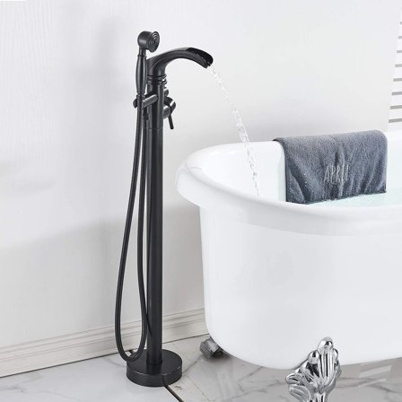 Black Bathtub Shower Faucet Freestanding Tub Filler with Hand Sprayer Mixer Taps For Daily Life