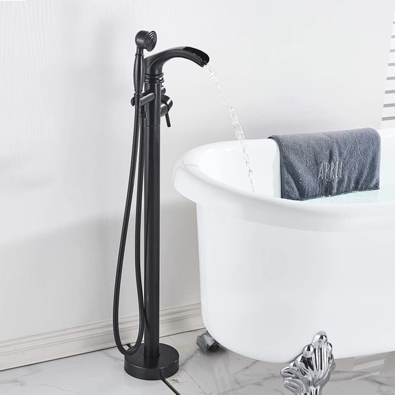 Black Bathtub Shower Faucet Freestanding Tub Filler with Hand Sprayer Mixer Taps For Daily Life