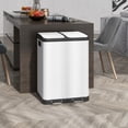 thumbnail image 2 of HOMCOM Kitchen Garbage Bin, 2 x 7.9 Gal Trash Can with Foot Pedal, White, 2 of 10
