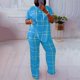 thumbnail image 2 of Conjunto Corto para las Mujeres Casual Suelto Impreso Pantalones de Bolsillo Y Blusa de Manga Corta, Cuello Redondo Conjunto para Diario, 2 of 6