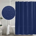 thumbnail image 5 of Navy Blue Pure Color Shower Curtain, Waterproof Shower Curtains for Bathroom, Aesthetics Contemporary Luxury Washable Fabric Bathtub Curtain Set Bath Decor with 12 Hooks Standard 72"x72", 5 of 8