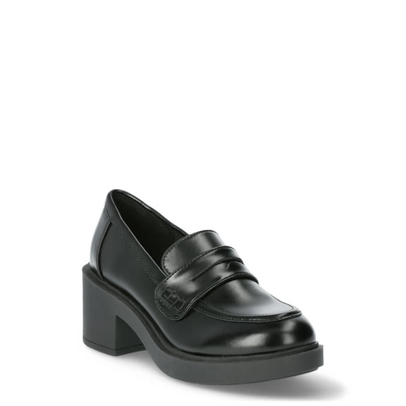 No Boundaries Women's Platform Heeled Penny Loafers