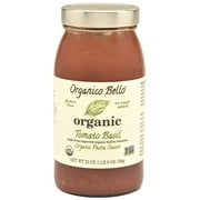 Organico Bello - Organic Gourmet Pasta Sauce - Tomato Basil - 25oz (Pack of 6) - Non GMO, Whole 30 Approved, Gluten Free