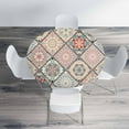 thumbnail image 4 of Colorful Floral Patchwork Round Tablecloth Luxury Oriental Tile Mandala Table Cover Table Cloth for Indoor Dining, Outdoor Picnic Parties, Camping,Fits for Table 40-44" Inches, 4 of 6