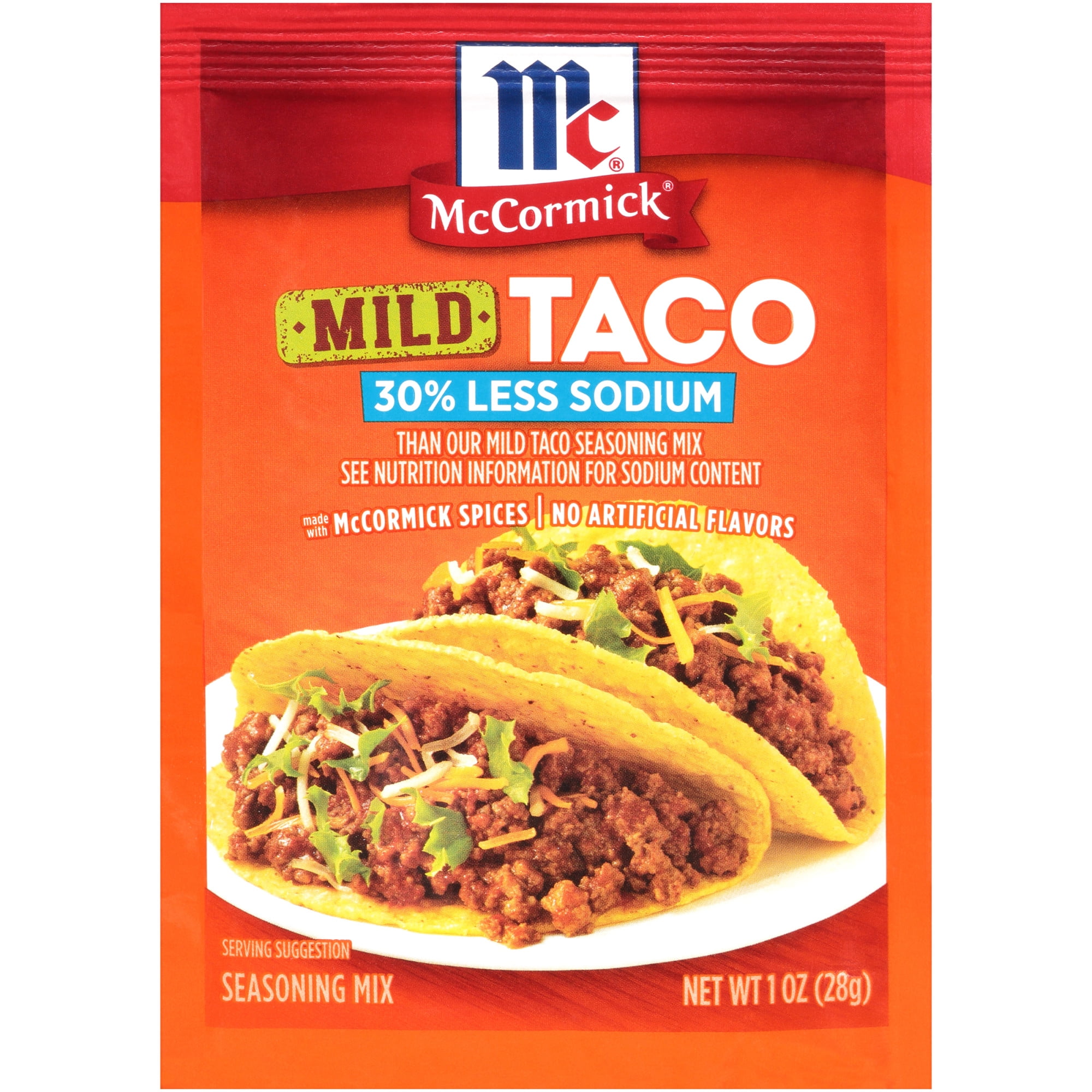 McCormick 30 Less Sodium Mild Taco Seasoning Mix, 1 oz