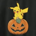 thumbnail image 2 of Junior's Pokemon Halloween Jack-O'-Lantern Pikachu  Racerback Tank Top Black 2X Large, 2 of 5