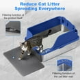 thumbnail image 5 of Stainless Steel Litter Box with Lid, Ellenpent XL Metal Litter Box Large for Big Cats, High Sided, Anti-Urine Leakage, Odor-Free, with Scoop &Trash Bag*2 & Mat & Sticker, Blue, 5 of 7
