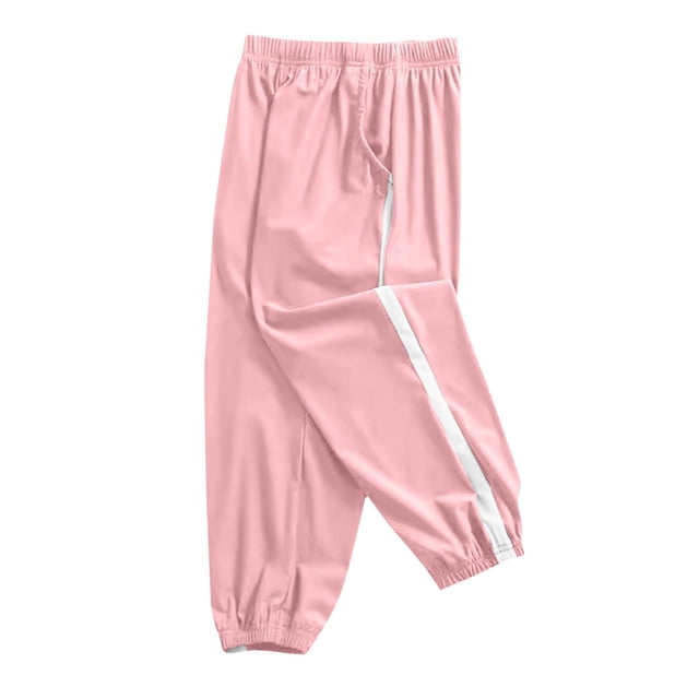 Odeerbi 3-13 Años Niños Niñas Hielo Seda Pantalones de Ejercicio de Secado Rápido Athletic Deportes Jogger Pantalones Verano Elástico Joggers Cintura Con Bolsillo