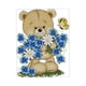 thumbnail image 3 of Kit de punto de cruz para bordar con oso y flores, bordado, kit de bordado 17 x 21cm 14CT, 3 of 9