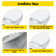 thumbnail image 4 of Elongated Toilet Seat with Quick-Release Hinge, Durable White PP Material and Easy No-Tool Installation, Quiet-Close Cover for Household or Commercial Use, 4 of 7