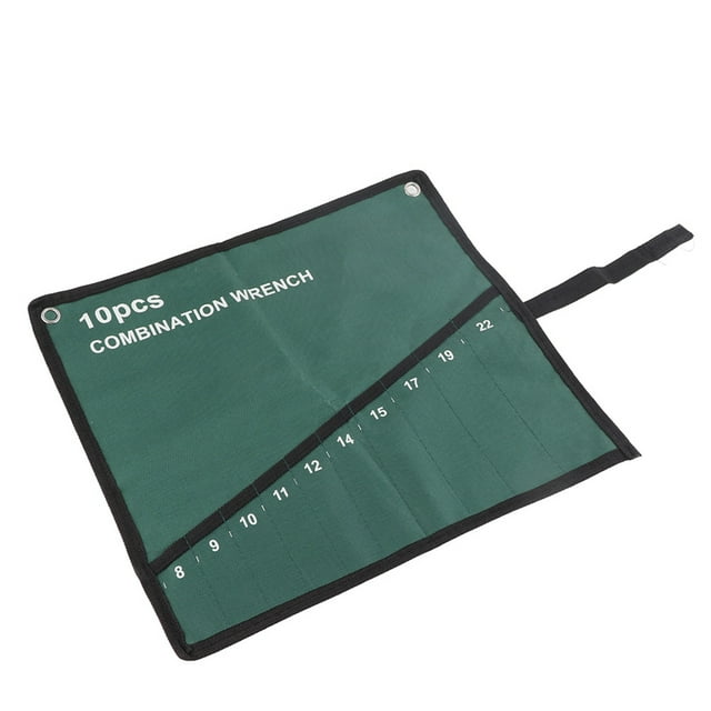 BOROCO Multi-Pocket Canvas Roll Up Tools Bolsa de almacenamiento Llave inglesa Alicates Soporte para llaves Organizador(10)