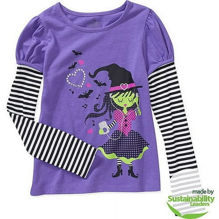 Seasonal Halloween - Girls' Mock Layer Hangdown T