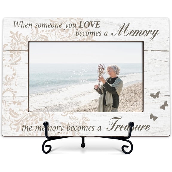 Sympathy Photo Frame Gifts, In Memory of Loved One Remembrance Frames, When Someone You Loves Becomes A Memory Wooden Picture Frame With Stand, Bereavement Gifts For Loss Of Family Friends -09