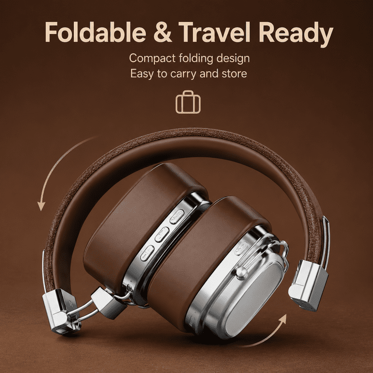 Wireless Bluetooth Over-Ear Headphones with Foldable Design photo 6