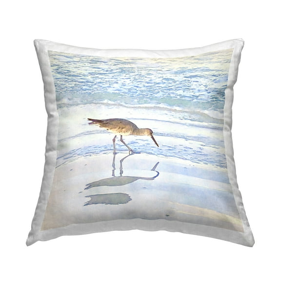 Stupell Industries Sandpiper Reflecting on Shore Decorative Printed Throw Pillow Design by Christine Zalewski .