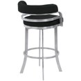 thumbnail image 4 of Armen Living Prinz 26" Modern Polyurethane & Metal Swivel Counter Stool in Black, 4 of 8