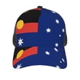 thumbnail image 3 of Men Women Australian Flag With Aboriginal Flag Adjustable Trucker Hat Lightweight Mesh Back Baseball Cap One Size, 3 of 5