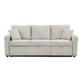 thumbnail image 2 of Furniture of America Chatell Fabric Cup Holders Sleeper Sofa Sectional in Beige, 2 of 9