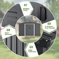 thumbnail image 6 of SUNCROWN Outdoor Garden Storage Shed 8X6 FT Yard Storage Tool with Sliding Door for Lawn Equipment Garden Backyard, Grey, 6 of 7