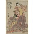 thumbnail image 3 of Toyokuni Utagawa 11x14 Black Modern Framed Museum Art Print Titled - Arashi Hinasuke No Minamoto No Raiko to Iwai Kumesaburo No Yosoihime (1799), 3 of 5