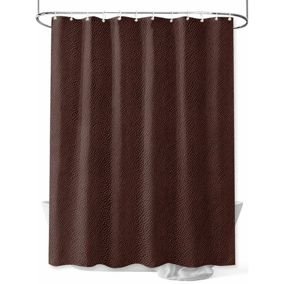 Leather Texture Shower Curtain Set ,Waterproof Fabric Shower Curtains Vintage Brown Classic Art Shower Curtains for Bathroom,Bathroom Decor 36"x72"