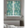 thumbnail image 5 of Teal Green Dandelion Tier Curtains 45 Inch Length,Sheer Curtains for Bedroom Living Room Window Pastoral Botanical Blossom Rod Pocket Drapes Kitchen Curtains Small Half Window 27.5"x45" 2 Panels, 5 of 7